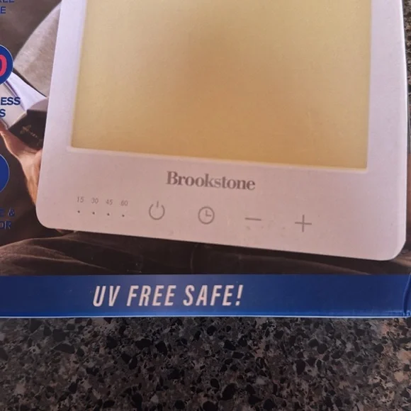 Brookstone LED Light Therapy Lamp - White and Yellow - Picture 4 of 5